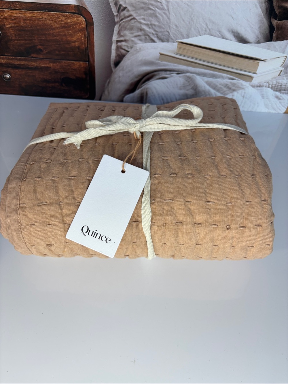 Quince European Linen Cotton Stitch Sham Set, King, Desert Sunset